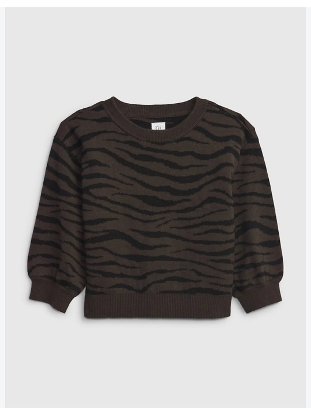 Baby GAP Zebra Deep Chocolate Brown Sweater Size 3 Years